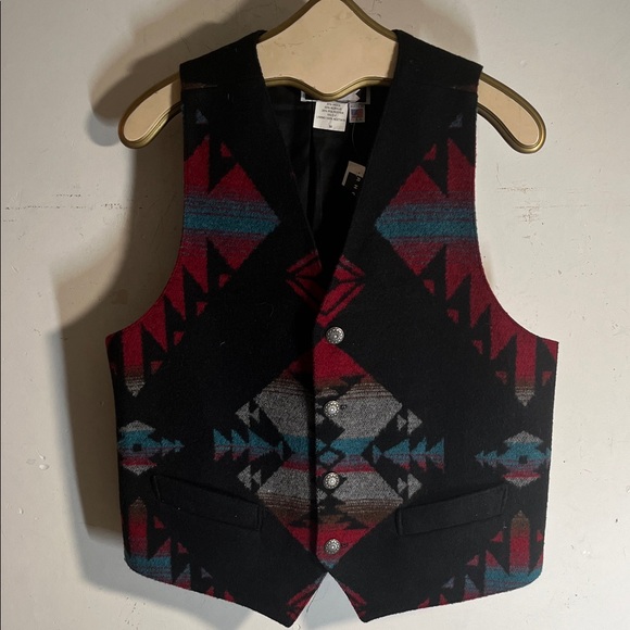 Vintage NEW Rhonda Stark Wool Blend USA Vest Southwestern Aztec